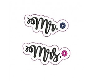 Stickdatei ITH - Anhänger Mr. & Mrs.